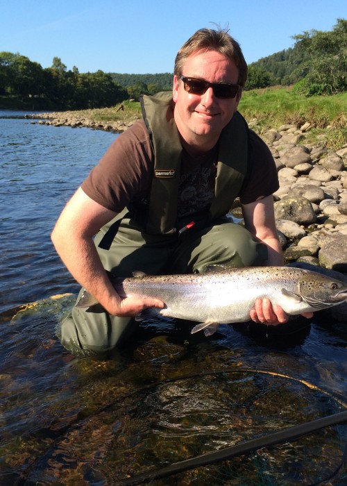 Don't waste your valuable fishing time going through the motions of a conventional salmon pool high water column approach when you know the bright light or warmer water temperature has pushed salmon to the bottom of the pool. This angler fished a very deep fly after 3 other fishers had been through the pool beforehand without success!