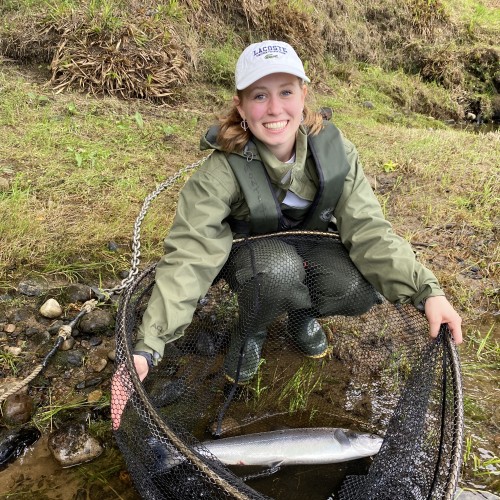This young lady was part of a family fishing party who came to the River Tay to try out a salmon fishing experience. After teaching everyone how to cast a Spey rod, move properly down through the pools and how to set the hook if a salmon takes the fly this lady hooked this perfect Summer salmon on the right hand bank of the March Pool directly opposite the River Tummel mouth.